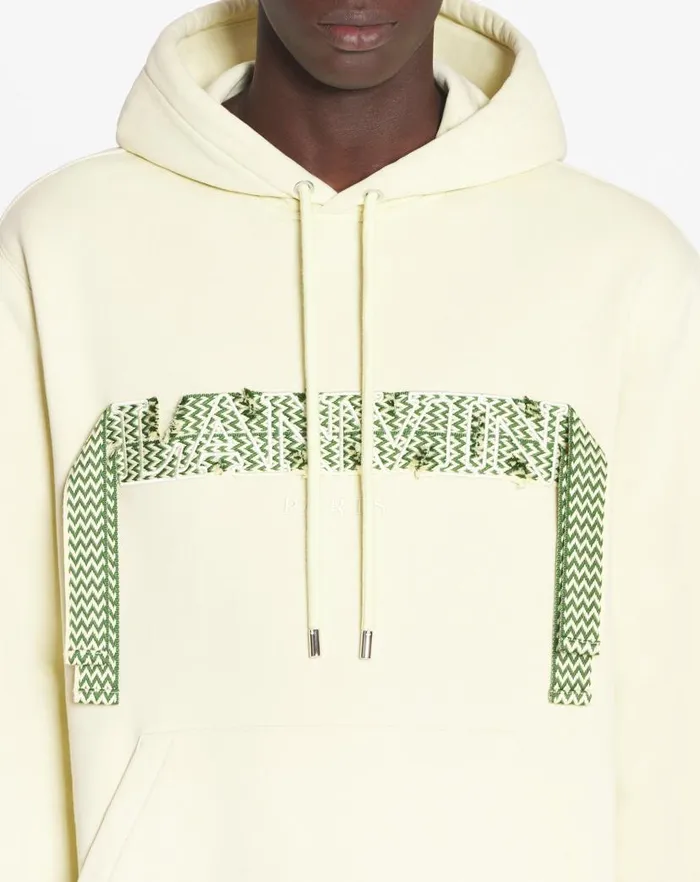 Men Lanvin Knitwear and Sweatshirts Lanvin Curb Lace Loosefit Hoodie Quartz