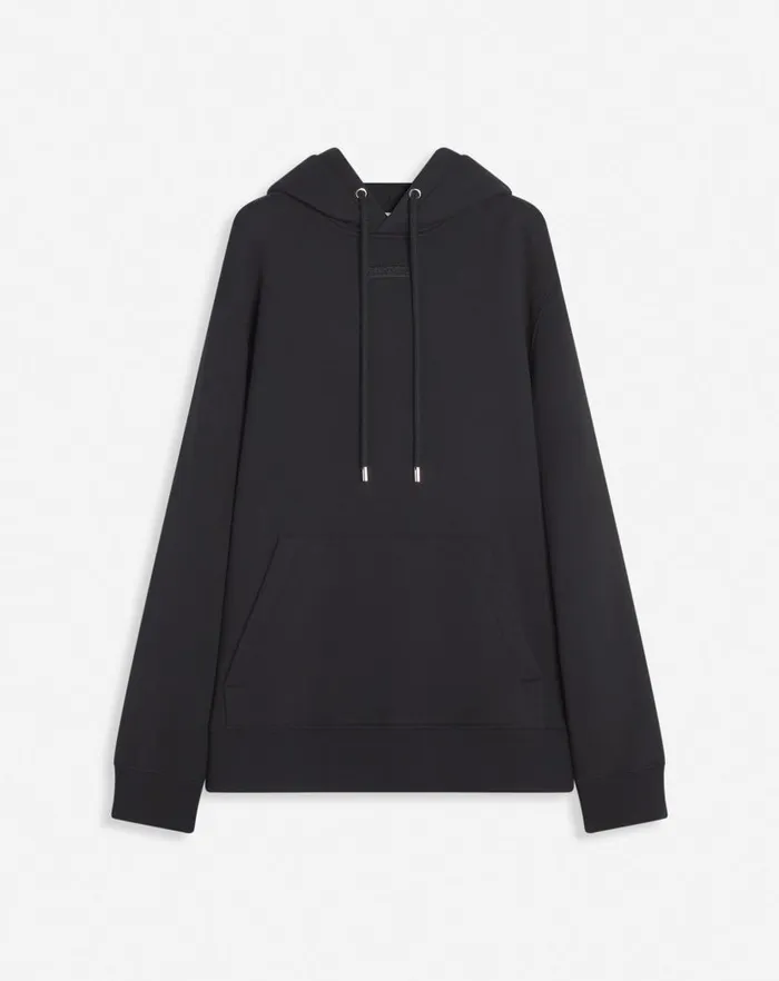Men Lanvin Knitwear and Sweatshirts Lanvin Detail Loosefitting Hoodie Black