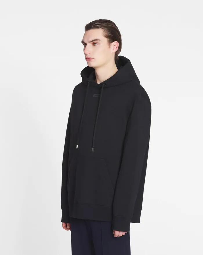Men Lanvin Knitwear and Sweatshirts Lanvin Detail Loosefitting Hoodie Black Men Lanvin Knitwear and Sweatshirts Lanvin Detail Loosefitting Hoodie Black