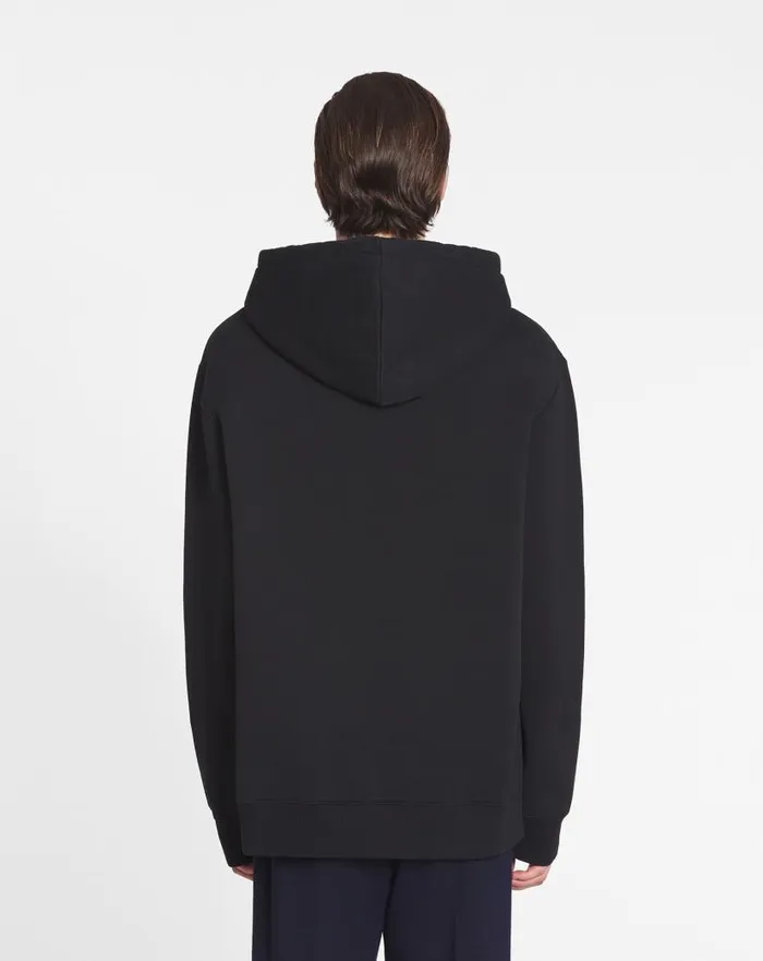 Men Lanvin Knitwear and Sweatshirts Lanvin Detail Loosefitting Hoodie Black Men Lanvin Knitwear and Sweatshirts Lanvin Detail Loosefitting Hoodie Black
