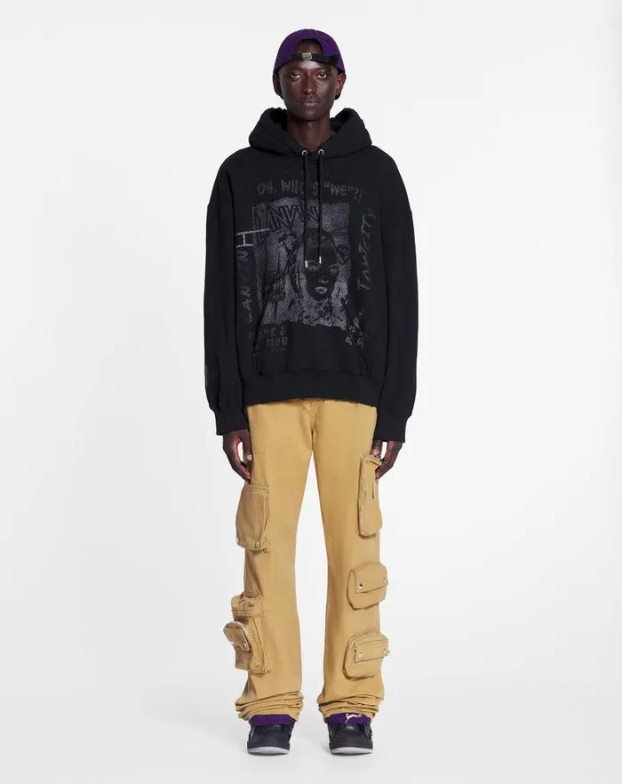 Men Lanvin Knitwear and Sweatshirts Lanvin X Future Unisex Loosefit Printed Hoodie Black Men Lanvin Knitwear and Sweatshirts Lanvin X Future Unisex Loosefit Printed Hoodie Black