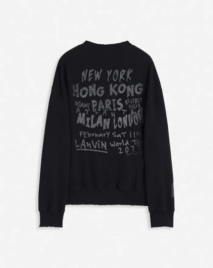 Men Lanvin Knitwear and Sweatshirts Lanvin X Future Unisex Loosefit Printed Sweatshirt Black