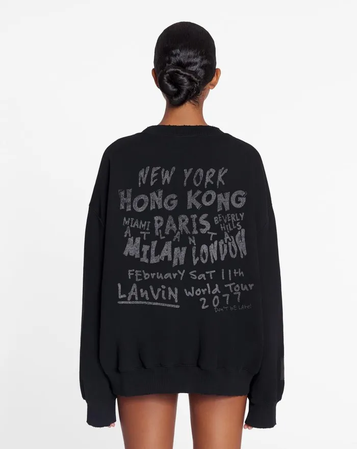 Men Lanvin Knitwear and Sweatshirts Lanvin X Future Unisex Loosefit Printed Sweatshirt Black