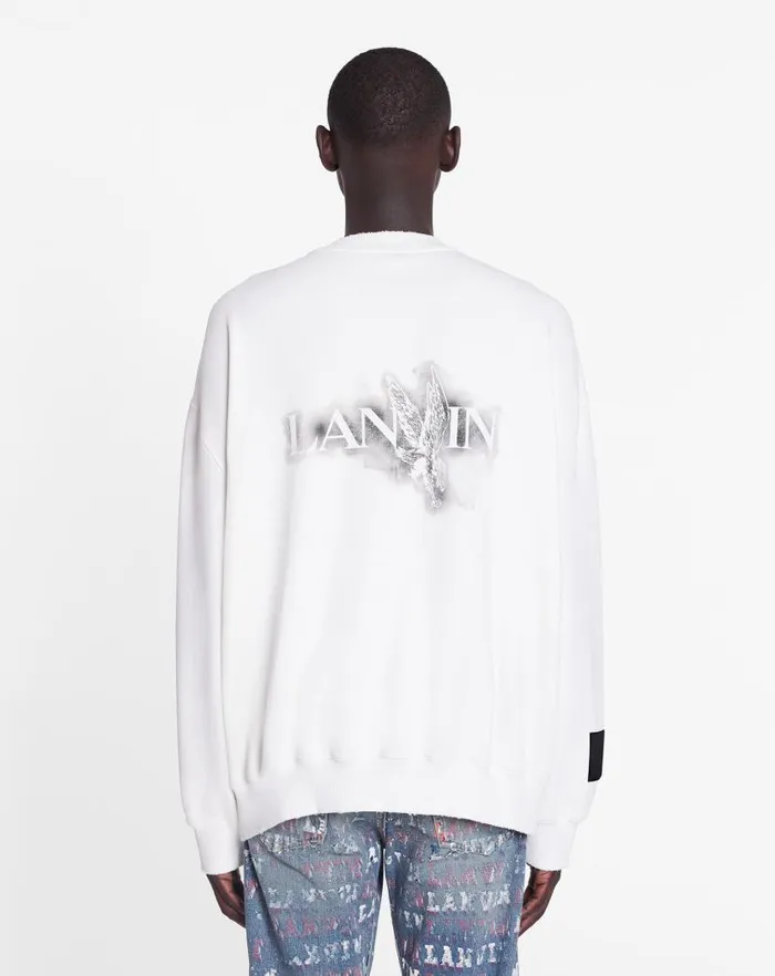Men Lanvin Knitwear and Sweatshirts Lanvin X Future Unisex Loosefit Printed Sweatshirt White Mustang