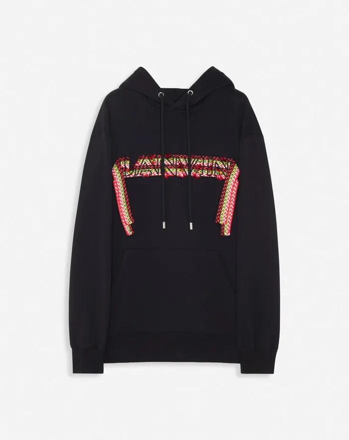 Men Lanvin Knitwear and Sweatshirts Oversized Lanvin Curb Lace Hoodie Black