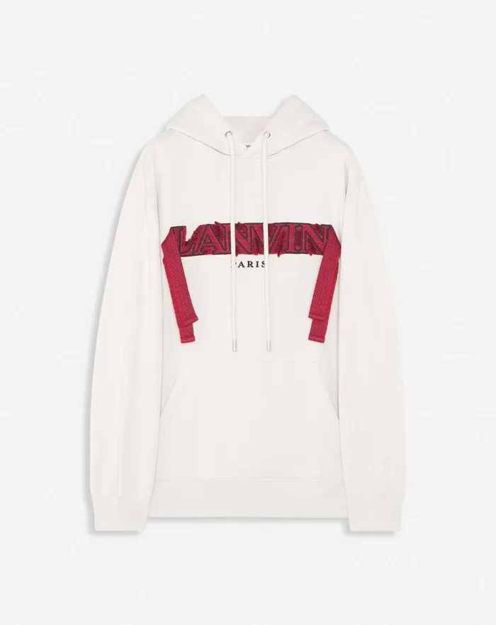 Men Lanvin Knitwear and Sweatshirts Oversized Lanvin Curb Lace Hoodie Mastic
