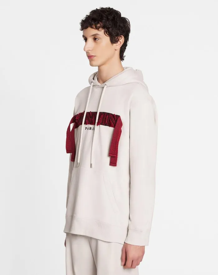 Men Lanvin Knitwear and Sweatshirts Oversized Lanvin Curb Lace Hoodie Mastic