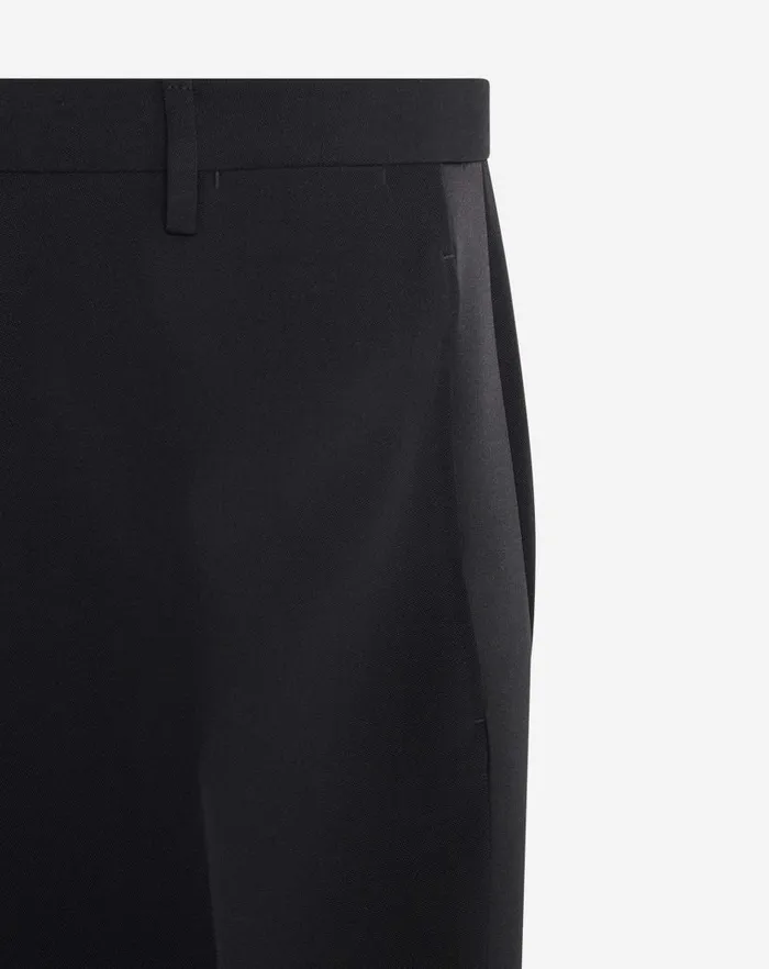 Men Lanvin Pants and Shorts Cigarette Trousers With Satin Side Bands Black