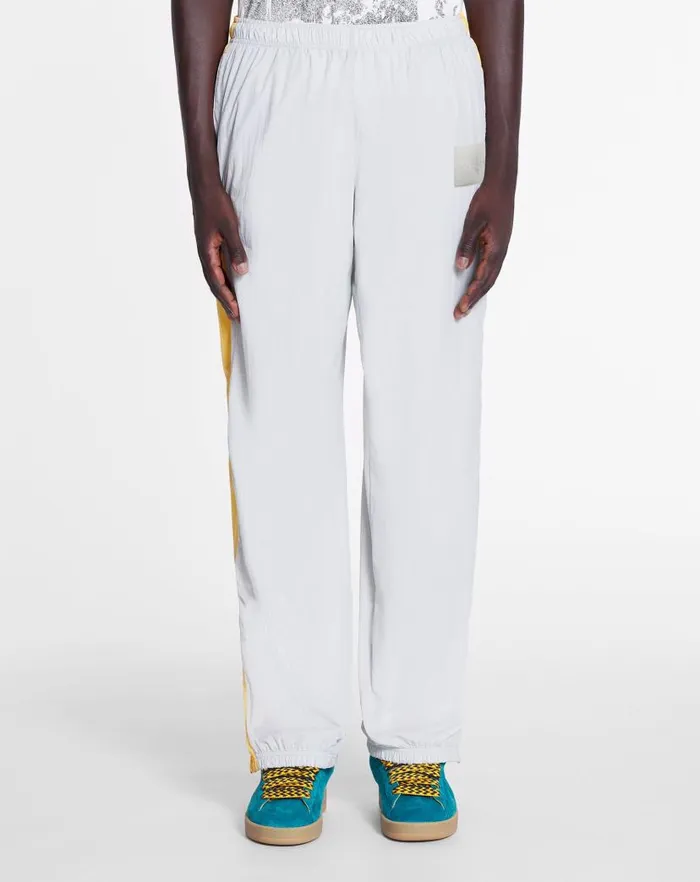 Men Lanvin Pants and Shorts Lanvin X Future Jogging Pants With Contrasting Stripes Eagle Grey Men Lanvin Pants and Shorts Lanvin X Future Jogging Pants With Contrasting Stripes Eagle Grey