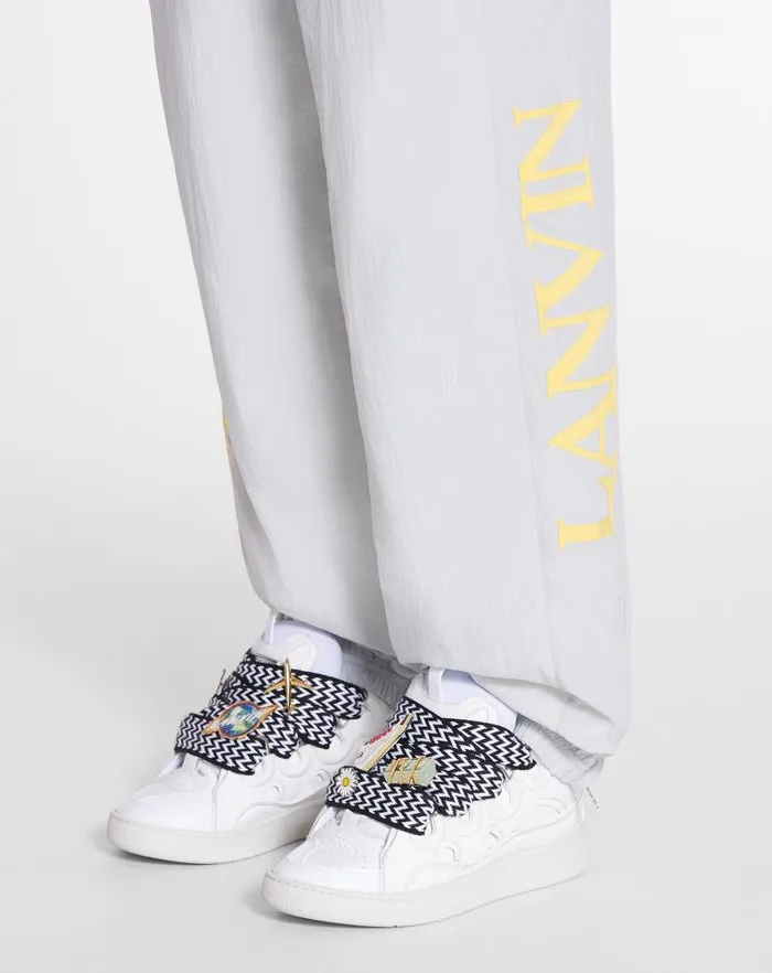 Men Lanvin Pants and Shorts Lanvin X Future Jogging Pants With Contrasting Stripes Eagle Grey Men Lanvin Pants and Shorts Lanvin X Future Jogging Pants With Contrasting Stripes Eagle Grey