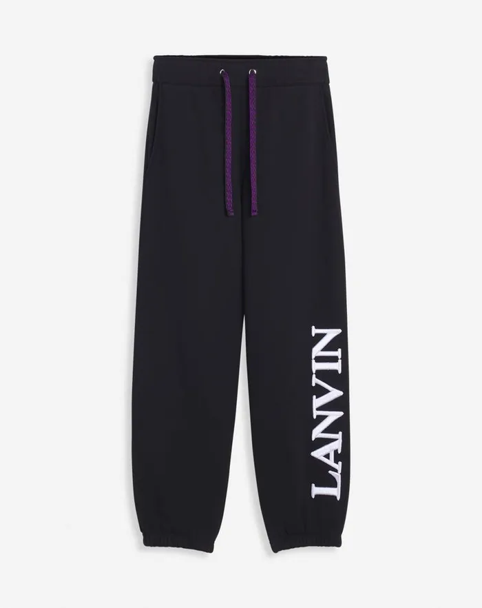 Men Lanvin Pants and Shorts Lanvin X Future Unisex Logo Jogging Pants Black