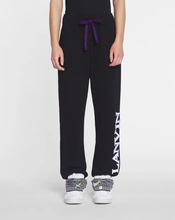 Men Lanvin Pants and Shorts Lanvin X Future Unisex Logo Jogging Pants Black Men Lanvin Pants and Shorts Lanvin X Future Unisex Logo Jogging Pants Black