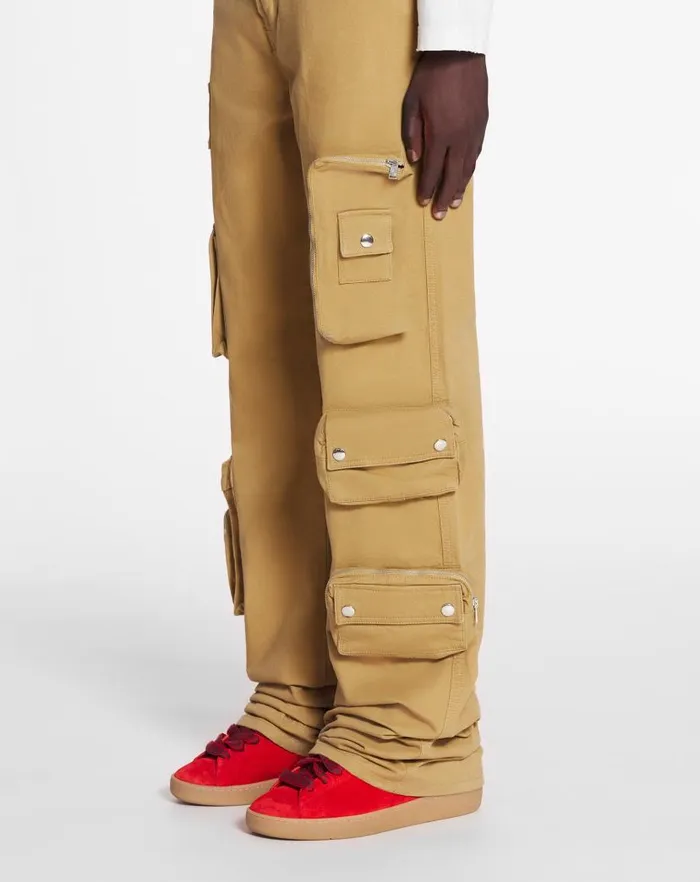 Men Lanvin Pants and Shorts Lanvin X Future Wideleg Utility Pants Sand