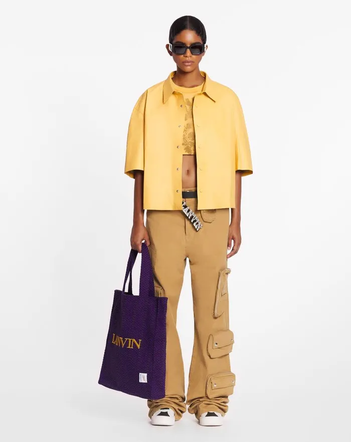 Men Lanvin Pants and Shorts Lanvin X Future Wideleg Utility Pants Sand