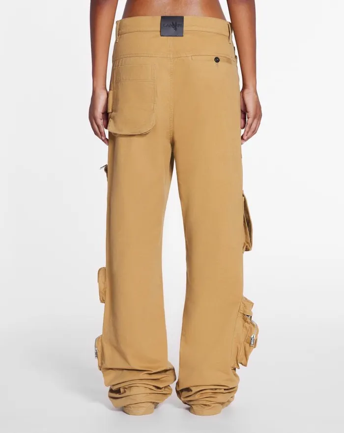 Men Lanvin Pants and Shorts Lanvin X Future Wideleg Utility Pants Sand