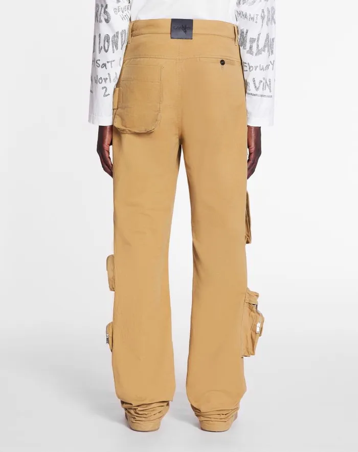 Men Lanvin Pants and Shorts Lanvin X Future Wideleg Utility Pants Sand