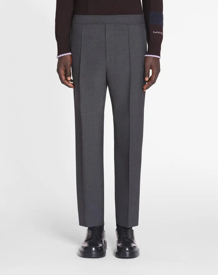 Men Lanvin Pants and Shorts Pants With An Elastic Waistband Anthracite
