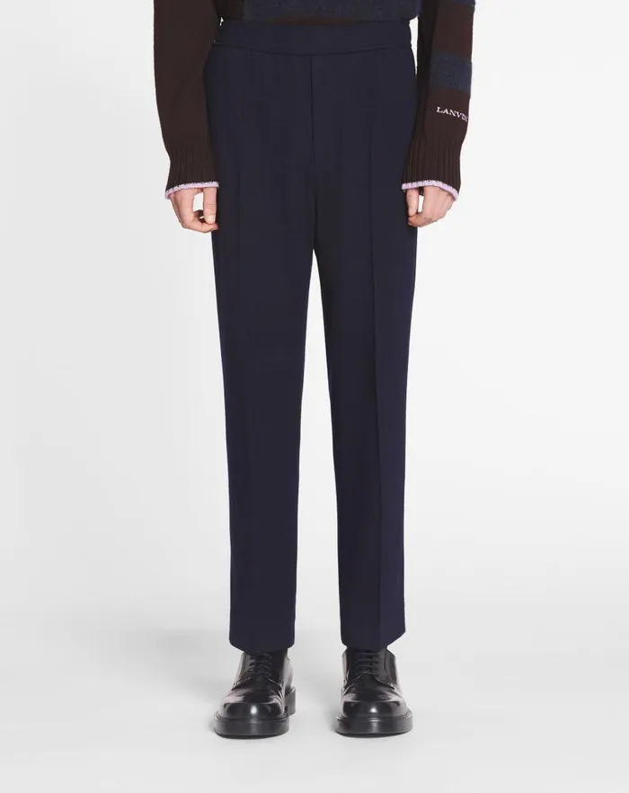 Men Lanvin Pants and Shorts Pants With An Elastic Waistband Dark Navuy Blue