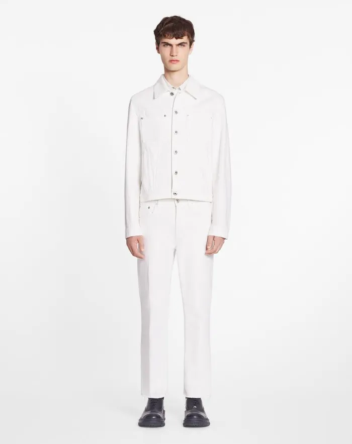 Men Lanvin Pants and Shorts Straightleg Denim Pants Optic White Men Lanvin Pants and Shorts Straightleg Denim Pants Optic White