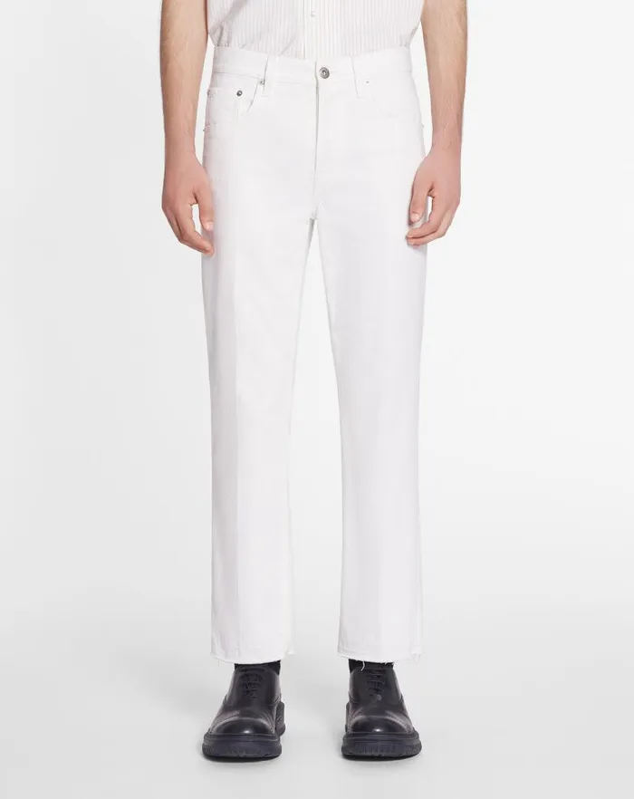 Men Lanvin Pants and Shorts Straightleg Denim Pants Optic White Men Lanvin Pants and Shorts Straightleg Denim Pants Optic White