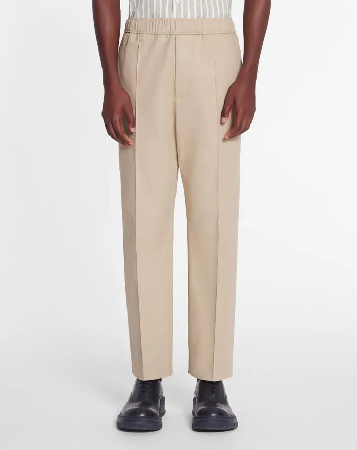 Men Lanvin Pants and Shorts Suit Pants With An Elasticated Waistband Sand Men Lanvin Pants and Shorts Suit Pants With An Elasticated Waistband Sand
