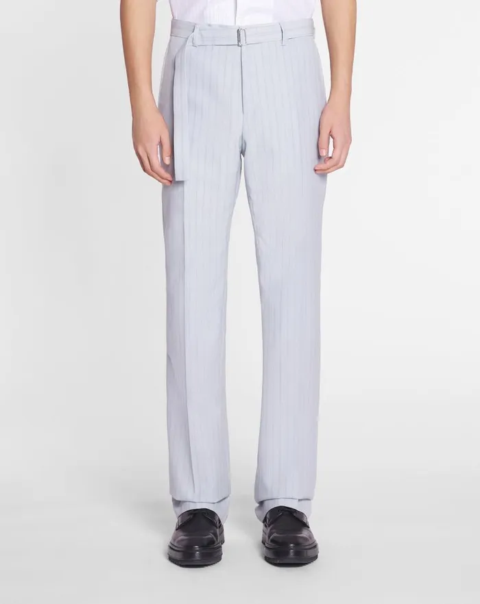 Men Lanvin Pants and Shorts Suit Pants With Belt Feather