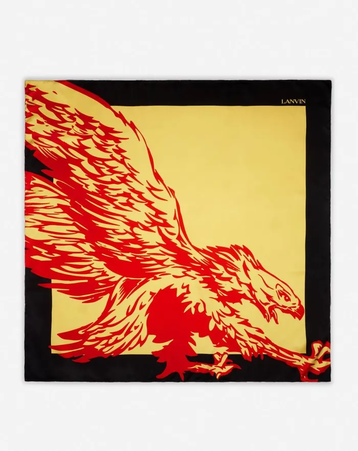Men Lanvin Scarves Lanvin X Future Printed Silk Eagle Scarf Cornbright Orange Men Lanvin Scarves Lanvin X Future Printed Silk Eagle Scarf Cornbright Orange