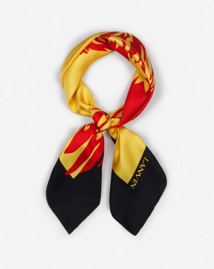 Men Lanvin Scarves Lanvin X Future Printed Silk Eagle Scarf Cornbright Orange Men Lanvin Scarves Lanvin X Future Printed Silk Eagle Scarf Cornbright Orange