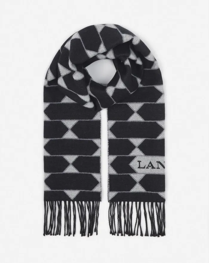 Men Lanvin Scarves Twotone Wool Scarf Blackwhite Men Lanvin Scarves Twotone Wool Scarf Blackwhite