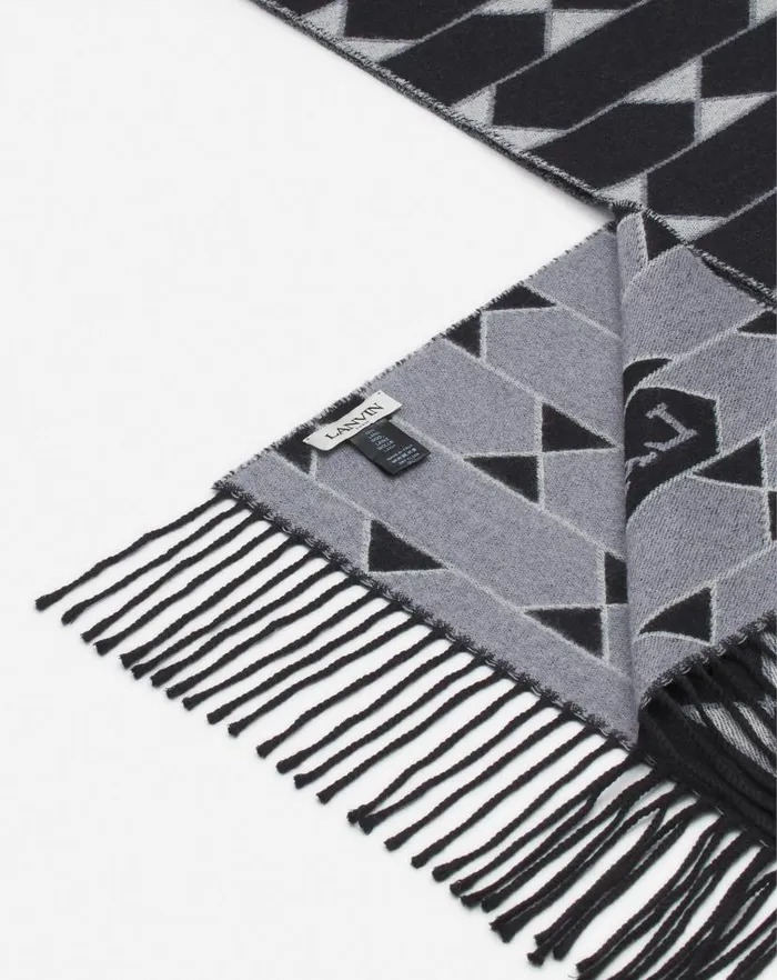 Men Lanvin Scarves Twotone Wool Scarf Blackwhite Men Lanvin Scarves Twotone Wool Scarf Blackwhite
