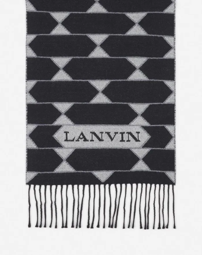 Men Lanvin Scarves Twotone Wool Scarf Blackwhite Men Lanvin Scarves Twotone Wool Scarf Blackwhite