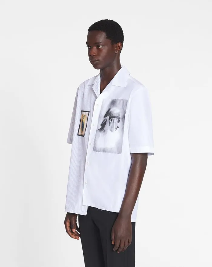 Men Lanvin Shirts Asymmetrical Shirt Archives Print Whiteblack Men Lanvin Shirts Asymmetrical Shirt Archives Print Whiteblack