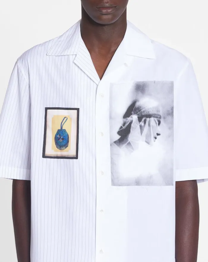 Men Lanvin Shirts Asymmetrical Shirt Archives Print Whiteblack Men Lanvin Shirts Asymmetrical Shirt Archives Print Whiteblack