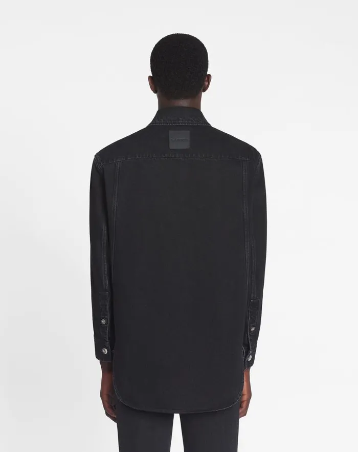 Men Lanvin Shirts Cocoon Denim Overshirt Black