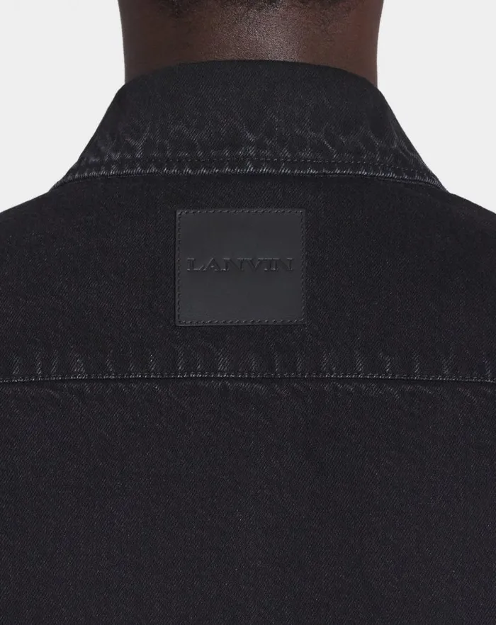 Men Lanvin Shirts Cocoon Denim Overshirt Black