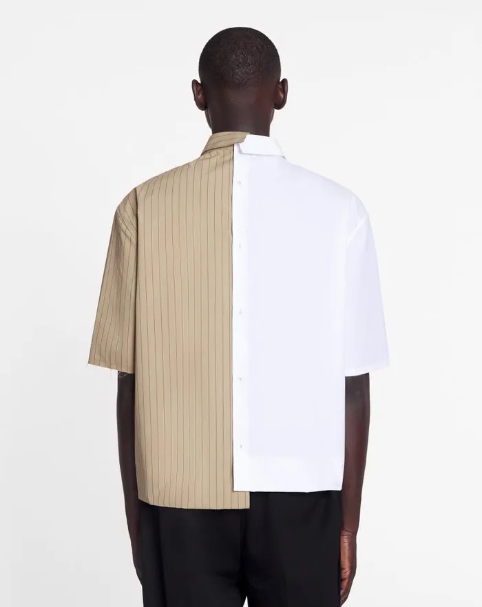 Men Lanvin Shirts Lanvin X Future Asymmetrical Printed Shirt Off White Men Lanvin Shirts Lanvin X Future Asymmetrical Printed Shirt Off White