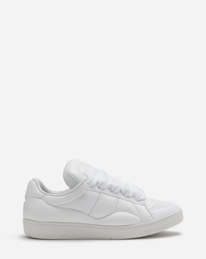 Men Lanvin Sneakers Curb Xl Leather Sneakers Whitewhite