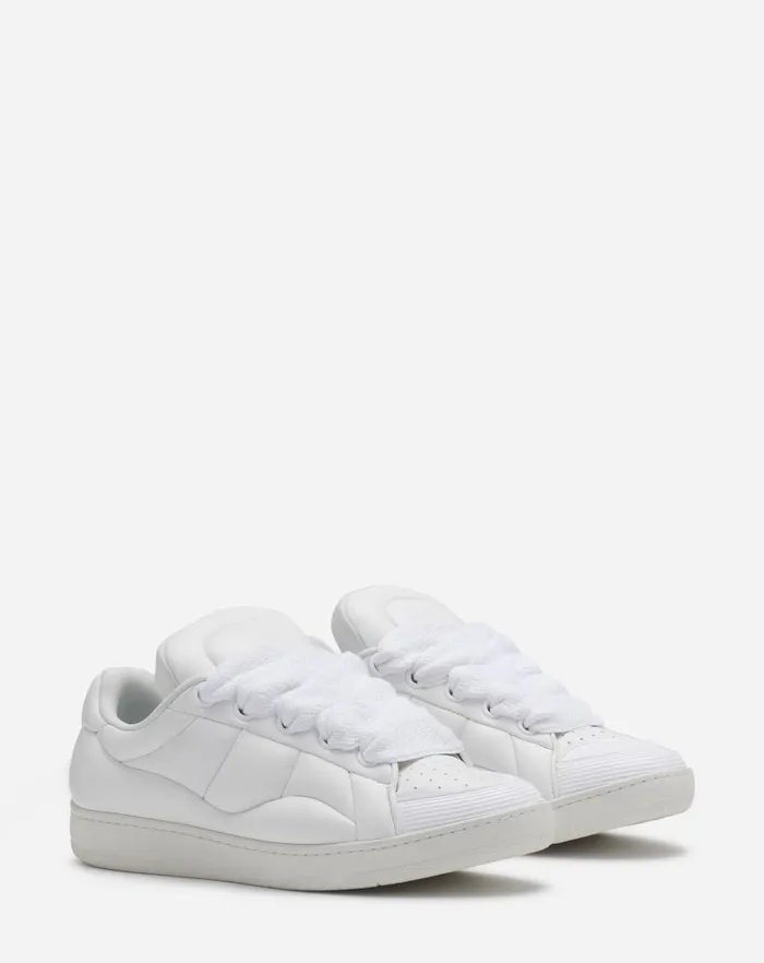 Men Lanvin Sneakers Curb Xl Leather Sneakers Whitewhite Men Lanvin Sneakers Curb Xl Leather Sneakers Whitewhite