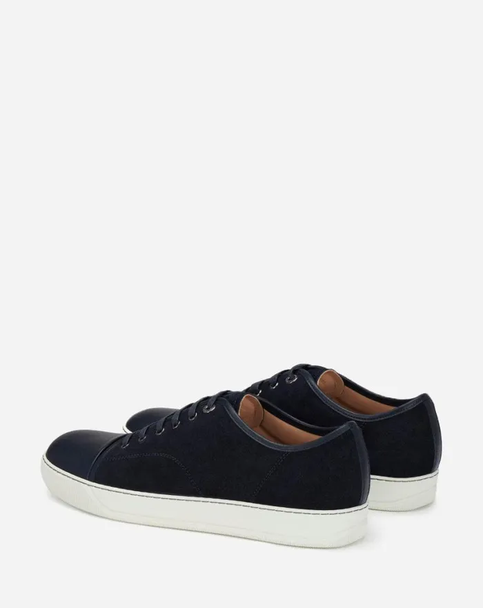 Men Lanvin Sneakers Dbb1 Leather And Suede Sneakers Navy Blue Men Lanvin Sneakers Dbb1 Leather And Suede Sneakers Navy Blue