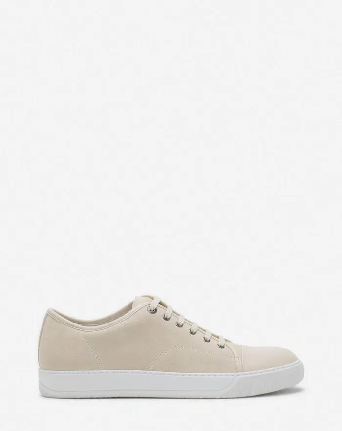 Men Lanvin Sneakers Dbb1 Leather And Suede Sneakers Vanilla