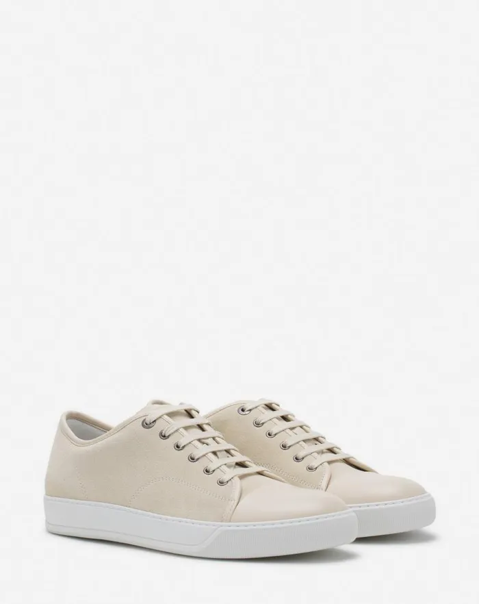 Men Lanvin Sneakers Dbb1 Leather And Suede Sneakers Vanilla Men Lanvin Sneakers Dbb1 Leather And Suede Sneakers Vanilla