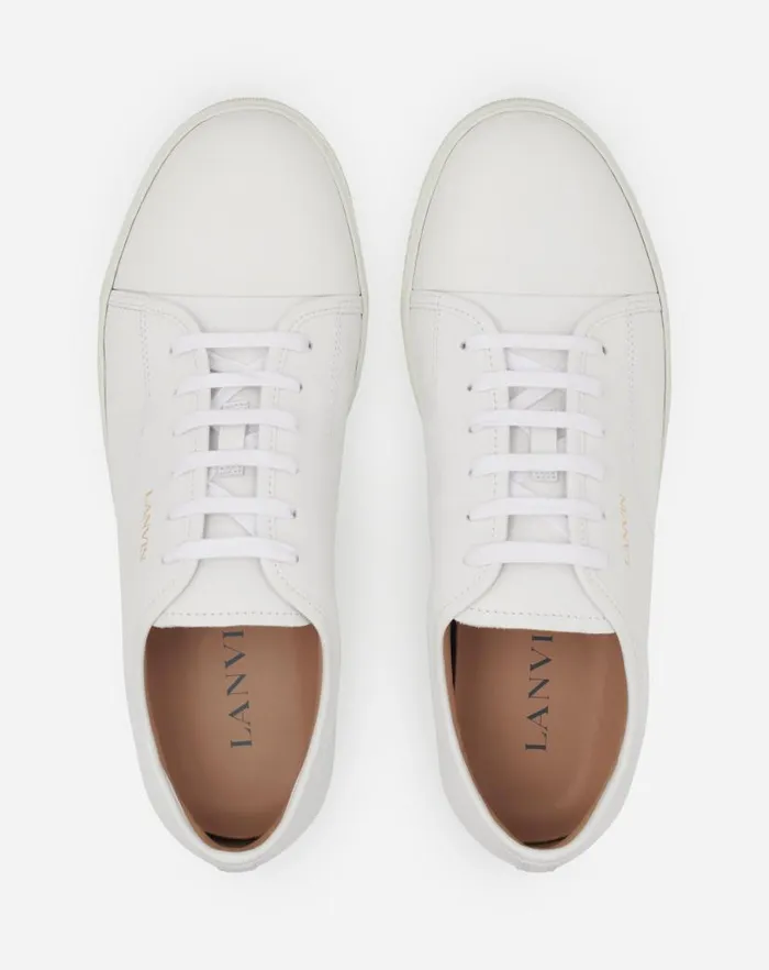 Men Lanvin Sneakers Dbb1 Leather Sneakers White