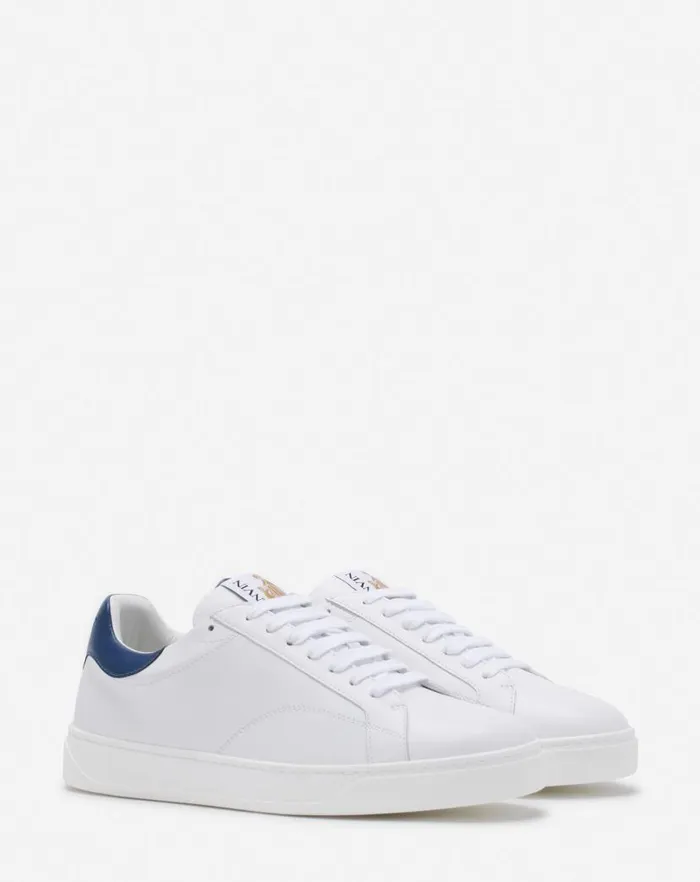 Men Lanvin Sneakers Ddb0 Leather Sneakers Whitedark Blue Men Lanvin Sneakers Ddb0 Leather Sneakers Whitedark Blue