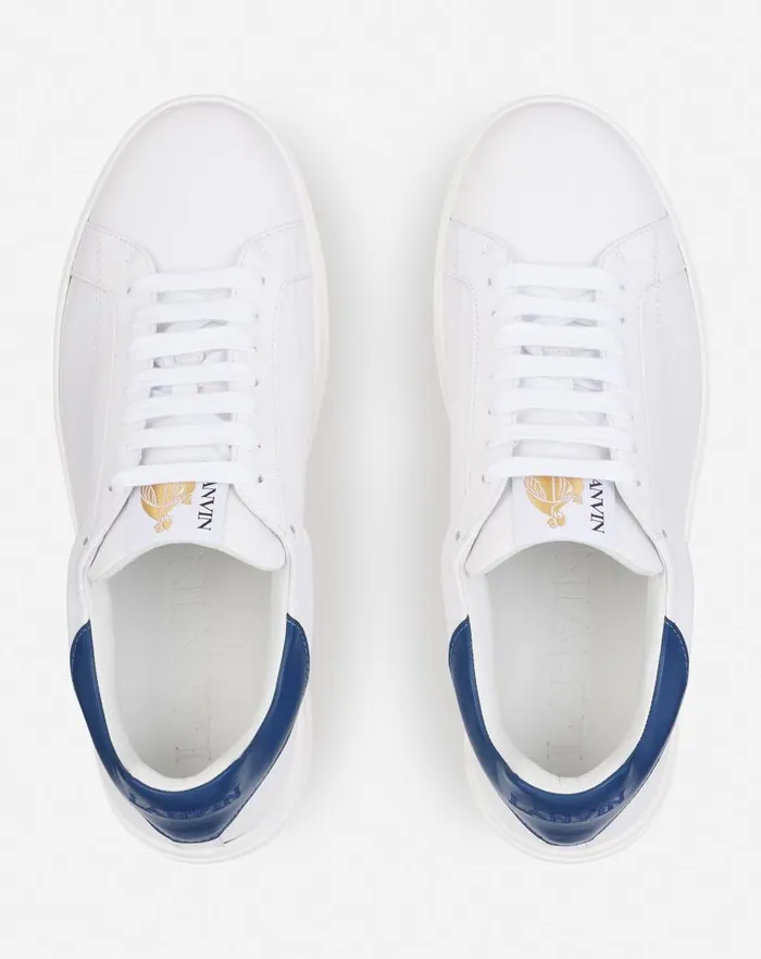 Men Lanvin Sneakers Ddb0 Leather Sneakers Whitedark Blue Men Lanvin Sneakers Ddb0 Leather Sneakers Whitedark Blue