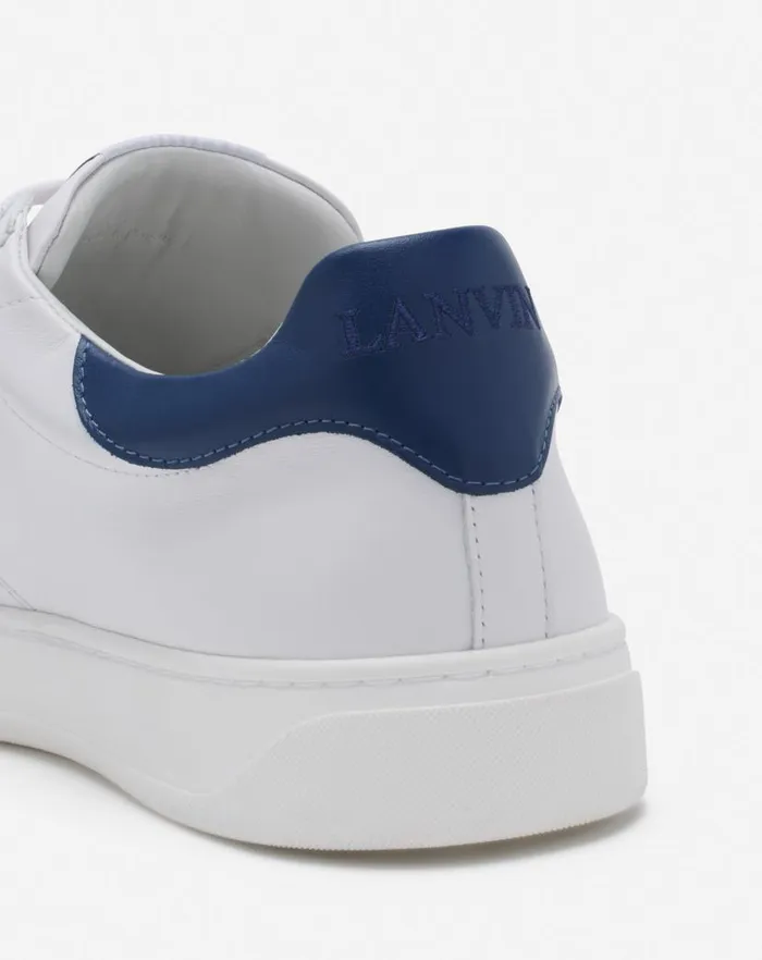Men Lanvin Sneakers Ddb0 Leather Sneakers Whitedark Blue Men Lanvin Sneakers Ddb0 Leather Sneakers Whitedark Blue