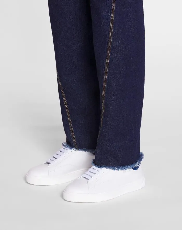 Men Lanvin Sneakers Ddb0 Leather Sneakers Whitedark Blue Men Lanvin Sneakers Ddb0 Leather Sneakers Whitedark Blue