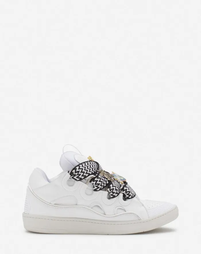 Men Lanvin Sneakers Lanvin X Future Curb 30 Leather Sneakers For Men Whiteblack