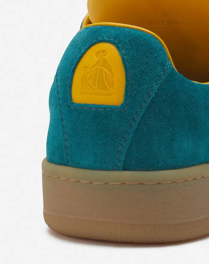 Men Lanvin Sneakers Lanvin X Future Hyper Curb Sneakers In Leather And Suede For Men Blueyellow Men Lanvin Sneakers Lanvin X Future Hyper Curb Sneakers In Leather And Suede For Men Blueyellow