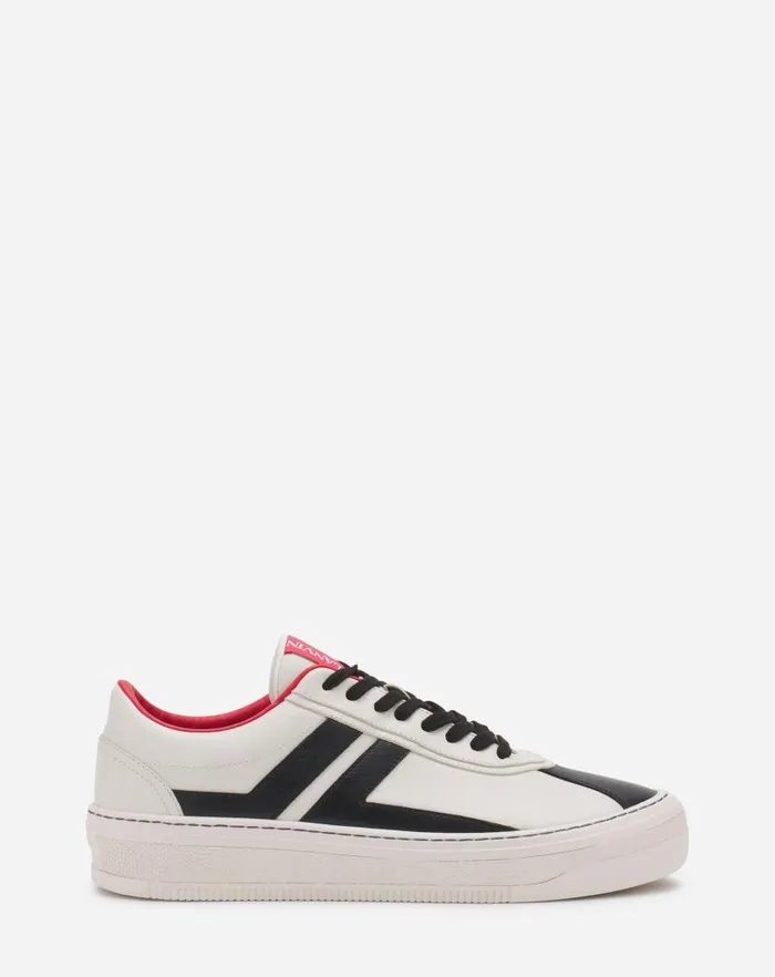 Men Lanvin Sneakers Leather Cash Sneakers Lanvin X Future For Men Off White Black