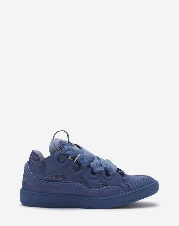 Men Lanvin Sneakers Leather Curb Sneakers Cornflower